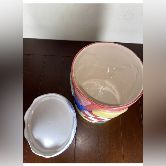 Vintage Lg Christmas Cookie Jar Tree Wreath  Hand Painted Ceramic LOTUS 1995 - Picture 4 of 8